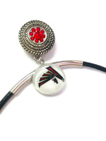 NFL Fashion Snap Jewelry Atlanta Falcons Logo Necklace Set With 2 Charms For Football Fans