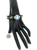 NFL Fashion Snap Indianapolis Colts Logo Leather Bracelet  With 2 Charms For Football Fans