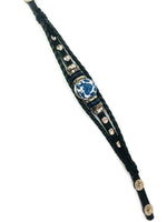 NFL Fashion Snap Los Angeles Rams Logo Leather Bracelet  With 2 Charms For Football Fans