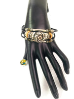 NFL Fashion Snap Jacksonville Jaguars Logo Leather Bracelet  With 2 Charms For Football Fans