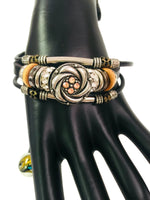 NFL Fashion Snap Jacksonville Jaguars Logo Leather Bracelet  With 2 Charms For Football Fans