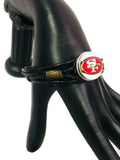 NFL Fashion Snap San Francisco 49ers Logo Leather Bracelet  With 2 Charms For Football Fans