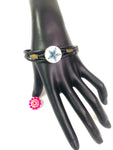 NFL Fashion Snap Dallas Cowboys Logo Leather Bracelet  With 2 Charms For Football Fans