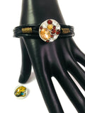 NFL Fashion Snap Jacksonville Jaguars Logo Leather Bracelet  With 2 Charms For Football Fans