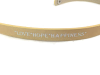 Golden Love Hope Happiness Fashion Snap Jewelry Wrap Around Leather Bracelet Set With 2 Charms