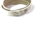 White Leather Love Hope Happiness Snap Jewelry Wrap Around Leather Bracelet Set With 2 Charms