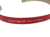 Redlicious Love Hope Happiness Fashion Snap Jewelry Wrap Around Leather Bracelet Set With 2 Charms