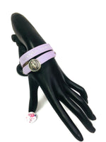 Purple Angel Love Hope Happiness Fashion Snap Jewelry Wrap Around Leather Bracelet Set With 2 Charms