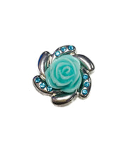 Blue / Turquoise Lot Of 4 Rhinestone Charms 18MM - 20MM Snap