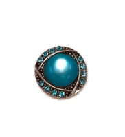 Blue / Turquoise Lot Of 4 Rhinestone Charms 18MM - 20MM Snap