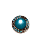 Blue / Turquoise Lot Of 4 Rhinestone Charms 18MM - 20MM Snap