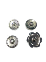 Blue / Turquoise Lot Of 4 Rhinestone Charms 18MM - 20MM Snap