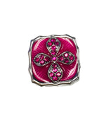 Pretty in Pink Sparkle Lot Of 4 Rhinestone Charms 18MM - 20MM Snap