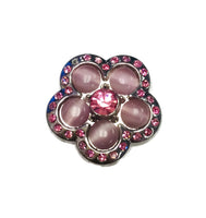 Pretty in Pink Sparkle Lot Of 4 Rhinestone Charms 18MM - 20MM Snap