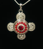 Ruby Red Fashion Snap Jewelry Necklace Bracelet Set Plus 4 Charms Beautiful & Classy