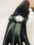Peace and Diamonds Fashion Snap Jewelry Leather Bracelet Set With 2 Charms Modern And Classy