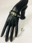 Peace and Diamonds Fashion Snap Jewelry Leather Bracelet Set With 2 Charms Modern And Classy