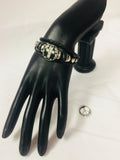 Peace and Diamonds Fashion Snap Jewelry Leather Bracelet Set With 2 Charms Modern And Classy