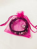 Peace and Diamonds Fashion Snap Jewelry Leather Bracelet Set With 2 Charms Modern And Classy