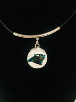 NFL Fashion Snap Jewelry Carolina Panthers Logo Necklace Set With 2 Charms For Football Fans
