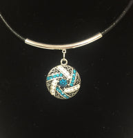 NFL Fashion Snap Jewelry Carolina Panthers Logo Necklace Set With 2 Charms For Football Fans