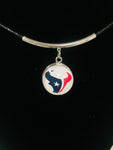NFL Fashion Snap Jewelry Houston Texans Logo Necklace Set With 2 Charms For Football Fans