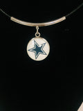 NFL Fashion Snap Dallas Cowboys Logo Necklace Set With 2 Charms For Football Fans