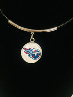 NFL Fashion Snap Jewelry Tennessee Titans Logo Necklace Set With 2 Charms For Football Fans