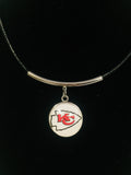 NFL Fashion Snap Jewelry Kansas City Chiefs Logo Necklace Set With 2 Charms For Football Fans