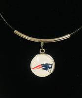 NFL Fashion Snap New England Patriots Logo Necklace Set With 2 Charms For Football Fans
