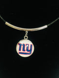 NFL Fashion Snap Jewelry New York Giants Logo Necklace Set With 2 Charms For Football Fans