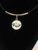 NFL Fashion Snap Philadelphia Eagles Logo Necklace Set With 2 Charms For Football Fans