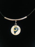 NFL Fashion Snap Jewelry Los Angeles Rams Logo Necklace Set With 2 Charms For Football Fans