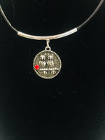 NFL Fashion Snap Jewelry Buffalo Bills Logo Necklace Set With 2 Charms For Football Fans