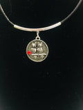 NFL Fashion Snap Jewelry Buffalo Bills Logo Necklace Set With 2 Charms For Football Fans