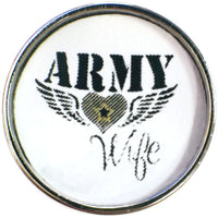 Army Wife Snap on 18" Leather Rope Diamond Pendant Necklace W/ Extra 18MM - 20MM Snap Charm