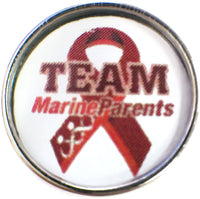 Marine Parent Snap on 18" Leather Rope Diamond Pendant Necklace W/ Extra 18MM - 20MM Snap Charm