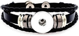 Black Silver DIY Leather Bracelet Multiple Colors for 18MM - 20MM Snap Jewelry Build Your Own Unique