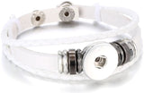 NFL Pittsburgh Steelers Bracelet Game Face &  Helmet Logo Football Fan White Leather  W/2 18MM - 20MM Snap Charms