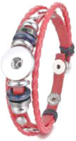 MLB Chicago Cubs Logo Red Leather Bracelet  With Bonus Extra 18MM - 20MM Charm For Baseball Fans