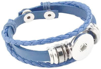 MLB Chicago Cubs Logo Blue Leather Bracelet  With Bonus Extra 18MM - 20MM Charm For Baseball Fans