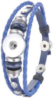 MLB Tampa Bay Rays Logo Blue Leather Bracelet  With Bonus Extra 18MM - 20MM Charm For Baseball Fans