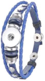 MLB Chicago Cubs Logo Blue Leather Bracelet  With Bonus Extra 18MM - 20MM Charm For Baseball Fans