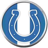 NFL Cool Blue Horseshoe & Tribal Tattoo Art Indianapolis Colts Bracelet Brown Leather Football Fan W/2 18MM - 20MM Snap Charms