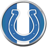 NFL Cool Blue Horseshoe & Girl Loves The Indianapolis Colts Bracelet Brown Leather Football Fan W/2 18MM - 20MM Snap Charms