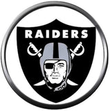 NFL Oakland Raiders White Leather Bracelet W/2 Shield Circle Logo Snap Jewelry Charms New Item