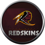 NFL Washington Redskins Bracelet NFL Football Fan White Leather Red & White Chief Skins W/2 18MM - 20MM Snap Charms