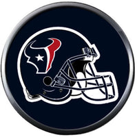 NFL Football Fan Houston Texans White Leather Bracelet W/ Logo & Blue Helmet 18MM - 20MM Snap Charms