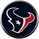 NFL Football Fan Houston Texans White Leather Bracelet W/ Blue Logo & Helmet 18MM - 20MM Snap Charms