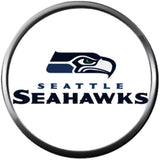NFL Football Fan Seattle Seahawks On White Leather Bracelet W/ Superman Logo 18MM - 20MM Snap Charms